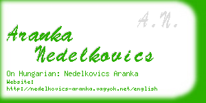 aranka nedelkovics business card
